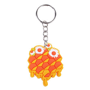 Nueva llegada llaveros de goma de PVC lindo diseño de Abeja De fábrica al por mayor personalizado 2D/3D forma de logotipo llaveros para el estilo de organización clave - Product Image 5