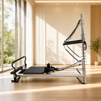 Machine de Pilates Reformer à ressorts réglables avec système de poulie à corde, en alliage d'aluminium, 5 ressorts, pour usage domestique/commercial, Yoga corporel