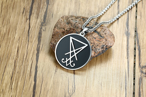 Atheistischer Edelstahl-Anhänger mit Gliederkette, Antitheistisches Zeichen, Schmuck für Frauen und Männer, für Jahrestage - Product Image 5