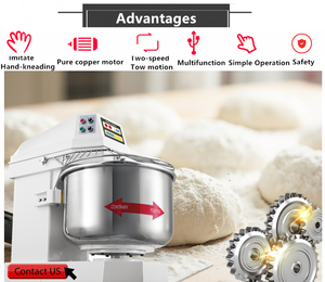 Maquina Amasadora De Pan <strong>Masa</strong> Industrial <strong>Harina</strong> 50 Panaderia Horizontal Pizza Tortilla Spiral Bread Dough Mixer Kneading Machine - Product Image 2