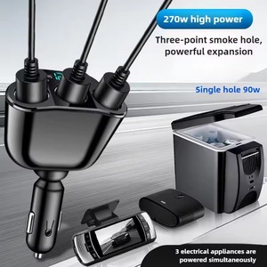 Chargeur de voiture 5 ports 336W, adaptateur allume-cigare PD USB 66W, chargeur de téléphone à charge rapide, prise universelle 12-24V - Product Image 4