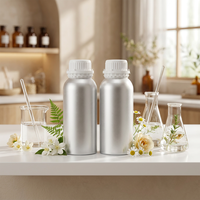 Bouteille en aluminium mat de 500 ml avec bouchon blanc de 74 mm, finition non réfléchissante, diffuseur d'huiles essentielles, recharge