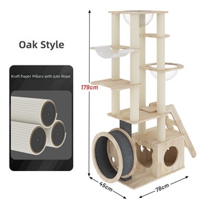 Árbol para Gatos Todo en Uno, Rascador Grande para Gatos, Juego de Ejercicio con <span class=keywords><strong>Rueda</strong></span> Giratoria, Estructura para Escalar para Gatos de Interior - Product Image 4