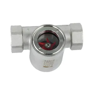 Gzp Ss304 316 Api Ansi Jis Din Met Schroefdraad Verbindingszichtstroomindicator, 2/1 ~ 2in 304/316 Roestvrijstalen Ptfe-Afdichting En Waaier