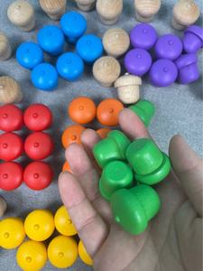 Giocattolo di legno educativo Etici e di smistamento ecologico gioco Montessori Imparare colori conteggio Nocciola con vassoio - Product Image 4