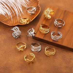 Anillos <span class=keywords><strong>de</strong></span> acero inoxidable con diseño geométrico y estilo hip-hop para hombre y mujer. - Product Image 1