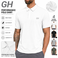 Polo de golf pour homme en tissu recyclé GH Wholesale, doux, respirant, manches courtes, vêtements de sport décontractés pour activités de plein air, t-shirt pour homme