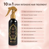 Spray protecteur thermique à la kératine 230 ° Protecteur thermique pour cheveux à l'huile d'argan, traitement lissant anti-frisottis sans rinçage, OEM/ODM
