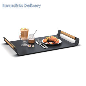 Sigarten, bandeja de <span class=keywords><strong>desayuno</strong></span> grande rectangular blanca moderna con asas de Metal para mesa de centro decorativa para interiores/exteriores - Product Image 2