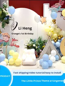 Décoration de fête sur le thème du Petit Prince, scène de fête d'anniversaire pour garçon de 10 ans, fond de mur, panneau KT, ensemble de ballons - Product Image 2