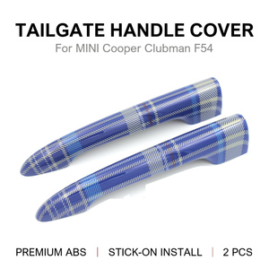 Pour MINI Cooper F54 Clubman, couvre-poignée de hayon en ABS, garniture adhésive, Union Jack à carreaux, 9 designs, 2014-2023, Carwoman Wholesale - Product Image 1