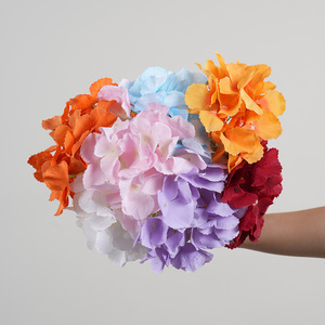 Flor de Hortensia Artificial Greenway, Base Individual, Planta Completa, Pétalos de PVC, Arreglo Floral Decorativo para Días Festivos y Festivales - Product Image 1