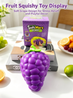 Grande boîte mystère souple en forme de raisin, à rebond lent, anti-stress, décompression, jouet sensoriel, doux, mignon, en forme de fruit, cadeau pour enfants