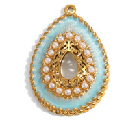 Pendentifs en acier inoxydable plaqué sous vide pour le commerce transfrontalier, accessoires DIY, breloques en forme de cœur, fleur, petits animaux, avec détails goutte d'huile