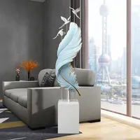 Patung Resin Bulu Cinta Musik Peri Kreatif Nordik, Dekorasi Dinding Ramah Lingkungan Besar Dilukis Tangan untuk Teras Kantor