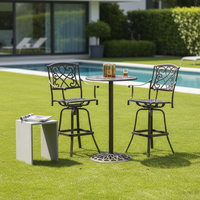 Ensemble de table à manger d'extérieur moderne Hifine HFCS-001 avec structure en aluminium et chaises résistantes aux intempéries