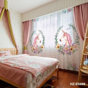 <span class=keywords><strong>Tende</strong></span> Trasparenti con Stampe Digitali per Camere dei Bambini, Motivi di Animali Cartoon, Design per Finestre - Product Image 2