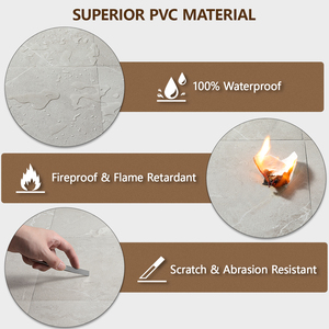 Dalles de sol en vinyle auto-adhésives effet marbre 2 mm, LVT PVC, à coller, imperméables, pour intérieur, Pavimento Marmo Adesivo - Product Image 3
