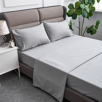 4 pièces solides en gros Textiles de maison ensemble de draps de lit draps élastiques avec taie d'oreiller