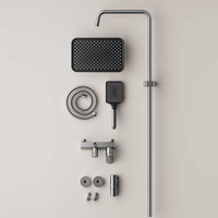 Ensemble de douche pour salle de bain, robinet de douche à 3 fonctions, jet de pluie, chaud et froid, système de douche pour salle de bain