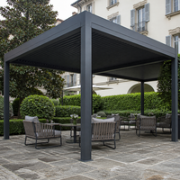 Pavillon à persiennes Jiake avec toit bioclimatique en aluminium télécommandé pour projets d'utilisation en extérieur d'hôtels, jardins, cours et terrasses