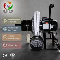 Carro de Extracción de Aire Móvil con Certificación CE, Ventilador Doble Brillante con Asa Vertical y Botón de Paro para Garaje y Fábrica