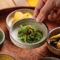 Petite assiette ronde en céramique rétro pour la sauce, le vinaigre, la sauce soja, les assiettes à saveur créatives, les collations