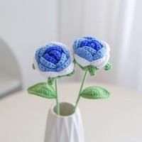 Roses au crochet faites à la main multicolores, fleurs artificielles éternelles tricotées pour Noël, la rentrée scolaire, la Saint-Valentin, la fête des Mères