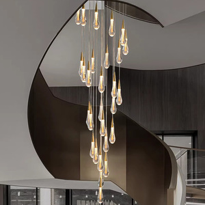 Lampadario a Gocce Lineare Personalizzato Lampada da <span class=keywords><strong>Soffitto</strong></span> Moderna <span class=keywords><strong>per</strong></span> Villa Luce Pendente LED in Cristallo K9 <span class=keywords><strong>per</strong></span> Decorazione di Scale e Matrimoni di Lusso - Product Image 2