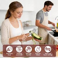 3-in-1 roestvrijstalen schilmes met houten handvat en flesopener, multifunctionele groenteschiller voor groenten of fruit