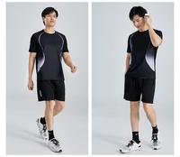 Conjunto Deportivo de Camiseta y Pantalones Cortos Transpirables, de Secado Rápido, Antibacteriano y que Absorbe la Humedad, con Detalles Reflectantes para Entrenamiento, Venta al Por Mayor