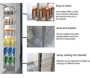 Cesta de unidad alta de cocina moderna de despensa al por mayor, armario de cocina extraíble ancho, organizador de almacenamiento, cesta de unidad alta deslizante - Product Image 3