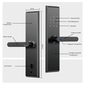 Tuya <b>Smart</b> Fingerprint and Card <b>Lock</b> for Aluminium Front and wood Door WiFi Home <b>Smart</b> <b>Lock</b> with Cloud Data Storage Option - Product Image 6