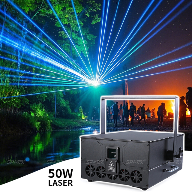 IP65 Waterproof 50w 3d Rgb Animation Outdoor Lighting Projector High Power Laser Light Landmark Sky Aurora for Building