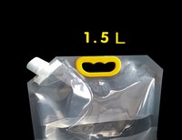 Sac de transport d'eau portable pliable en plastique transparent de 5 L avec bec verseur