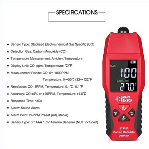 Détecteur numérique de monoxyde de carbone ST9700, mesureur de gaz CO pour la concentration des émissions d'échappement automobile - Product Image 5