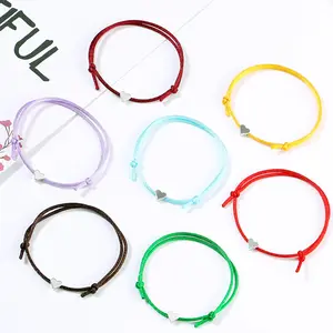 Hàn Quốc Sáp Dây Vòng Tay Điều Chỉnh Hồng Violet Vàng Xanh Cam Trắng Đen Đỏ DIY Bracelet Cho Phụ Nữ Nam Giới