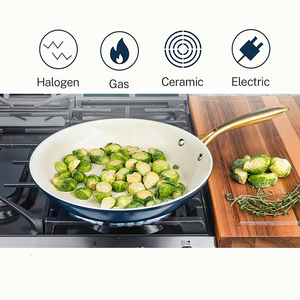 Modern Ceramic Non-Stick Oven Safe Dishwasher Safe 13-Piece Cookware <b>Set</b> <b>Stainless</b> <b>Steel</b> Handles Glass Lids for Gas Induction - Product Image 6