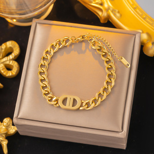 Personalized Choker Cuban Chain Custom Clavicle Chain Neck Chain 18k Gold Plated Stainless Steel Fine <strong>Fashion</strong> <strong>Jewelry</strong> <strong>Set</strong> - Product Image 4