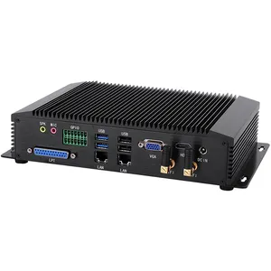 Industrial MINI PC RS232 RS422 RS485 HD VGA Dual Display GPIO LPT Cheap Industrial Mini Computer Fanless Industrial PC