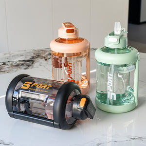 Bouteille d'eau de sport d'été avec paille, pour hommes et femmes, portable, 2100 ml, résistante aux hautes températures, grande capacité, en <span class=keywords><strong>PC</strong></span>, seau à eau - Product Image 2