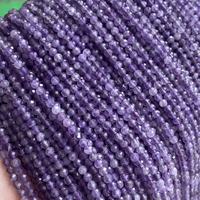 Perle de graine à facettes pour filles, pierre naturelle d'améthyste, en vrac, à fil pour la fabrication de bijoux, vente en gros, 3mm
