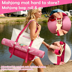 Set Organizzatore di Lusso per Mahjong, Borsa Grande Portatile con Design Floreale e Stampa di Lettere per Casinò e <span class=keywords><strong>Gioco</strong></span> <span class=keywords><strong>d</strong></span>'<span class=keywords><strong>Azzardo</strong></span> - Product Image 2