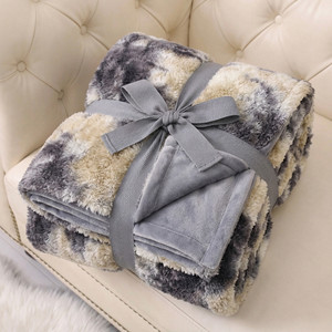 Manta de sofá y cama de felpa de poliéster reversible, ecológica, de doble capa, gruesa, suave, con efecto tie-dye, personalizada - Product Image 2