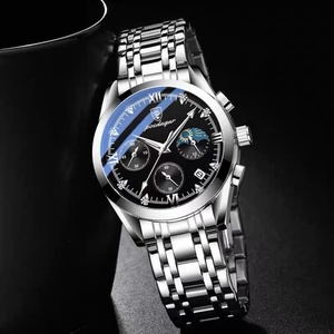 Montre pour homme POEDAGAR, chronographe sport, mode, date, quartz, montre-bracelet haut de gamme, étanche, lumineuse, bracelet en acier - Product Image 3