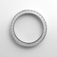 Boîtier de montre rond en moissanite et diamants, lunette en cristal et diamants pour montre-bracelet homme, pièces détachées