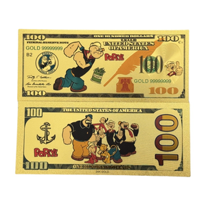 Colección <span class=keywords><strong>de</strong></span> Billetes <span class=keywords><strong>de</strong></span> Anime <span class=keywords><strong>de</strong></span> Popeye <span class=keywords><strong>de</strong></span> América, Chapados en Oro con Técnicas <span class=keywords><strong>de</strong></span> Grabado e Impresión Digital, Novedades <span class=keywords><strong>de</strong></span> Moda - Product Image 2