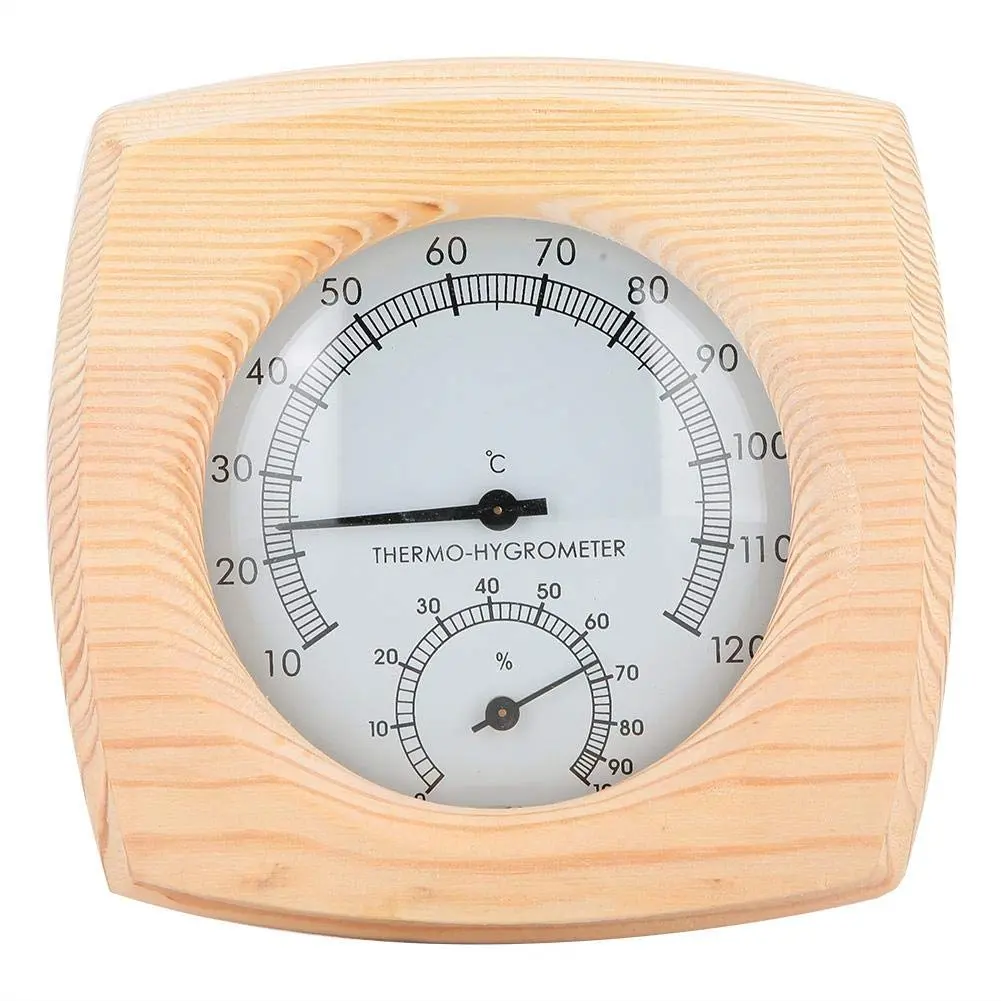 Sauna thermometer hygrometer, wood steam sauna room thermometer hygrometer bathroom and sauna indoor use accessories