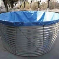 Bassin circulaire en acier galvanisé industriel pour l'aquaculture commerciale, élevage de poissons, crevettes et crabes