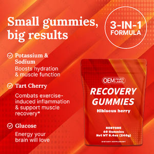 Gummies de récupération Nutrition sportive Fitness Hibiscus Cerise Hydratation Boost Gestion de l'énergie - Product Image 3